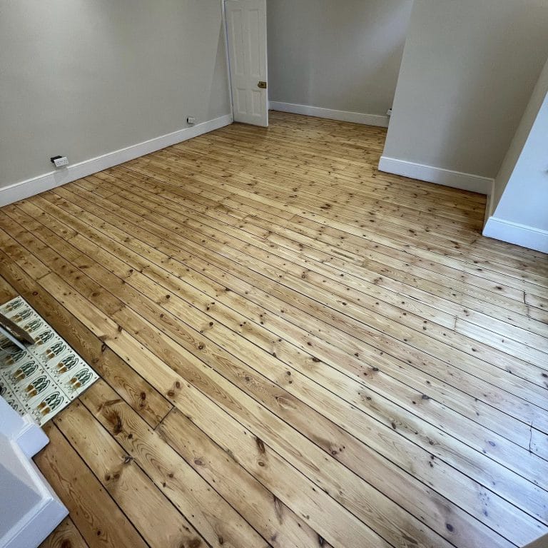 Pine floor restoration.